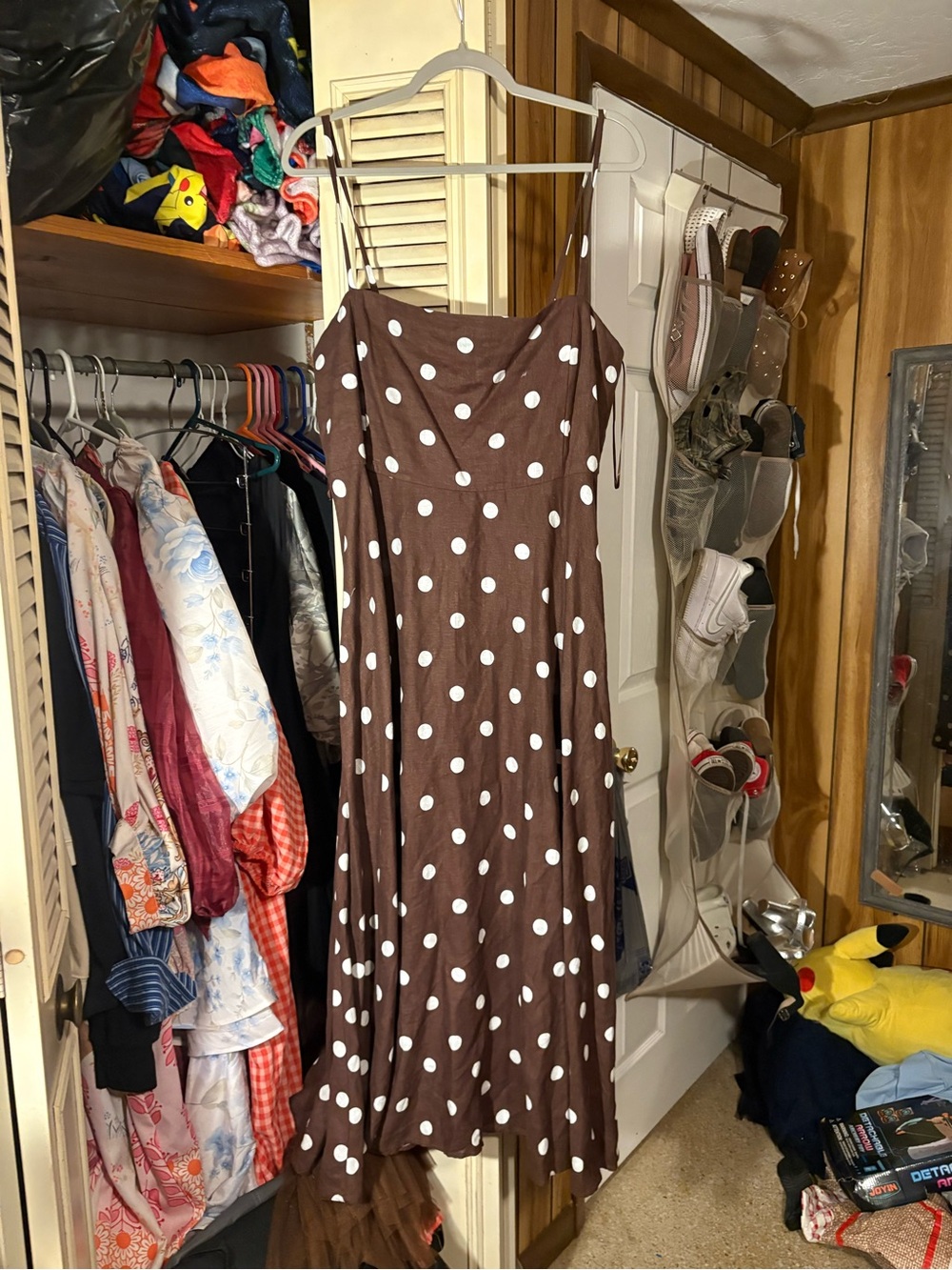 Ann Taylor Brown Polka Dot Maxi Slip Dress